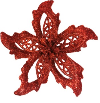 ЦВЕТЫ С КЛИПСАМИ Елочный цветок STAR STROK 5шт