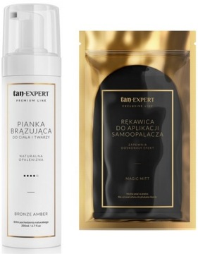ZESTAW TanExpert Pianka samoopalająca TAN Bronze Amber 200 ml + rękawica