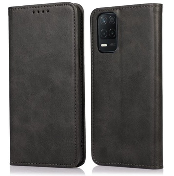 Etui SKÓRZANE MAGNET CASE ZAMYKANE NA MAGNES do REALME 8 5G + SZKŁO GRATIS