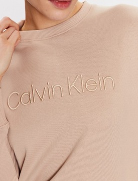 Calvin Klein Bluza Embroidered Logo K20K205328 Beżowy Regular Fit r. s