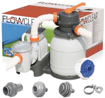 POMPA FILTRUJĄCA PIASKOWA DO BASENÓW 5678 l/h BESTWAY + 25 KG PIASKU