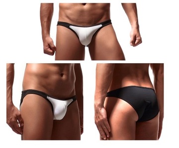 SEXY CZARNO BIAŁE DELIKATNE SLIPKI SOFT L