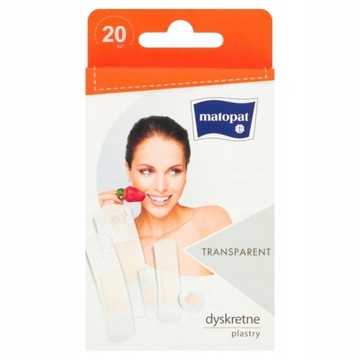 Matopat Transparent Plastry dyskretne 20 sztuk