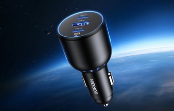 Автомобильное зарядное устройство Ugreen CD293 2x USB-C PD и 1x USB-A 130 Вт - черное
