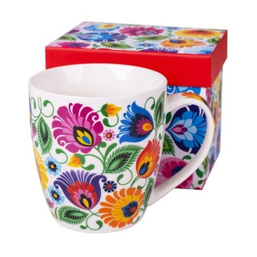 KUBEK STEFANIA W PUDEŁKU 390ML - ŁOWICKA BIAŁA