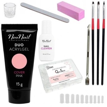 NEONAIL DUO АКРИЛГЕЛЬ 15 г НАБОР + ФОРМЫ + АКСЕССУАРЫ