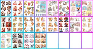 Naklejki dla dzieci prezent motywacyjne nagrody MIŚ NIEDŻWIEDZ dużo wzorów