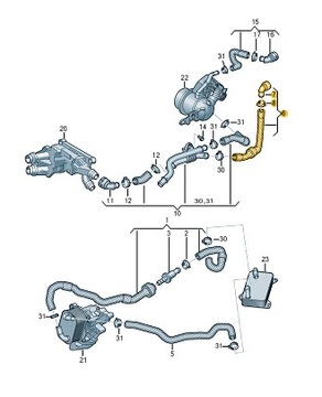 Rura przewód płynu chłodzącego 3Q0122073M VW