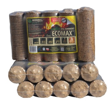 Brykiet Ecopal drzewny ECOMAX 18 kg kominek opał