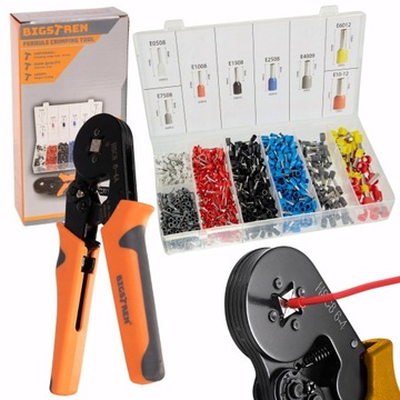 ZACISKARKA DO TULEJEK PRASKA KOŃCÓWEK KABLI KONEKTORÓW 1200 SZT 0,5 - 10 mm