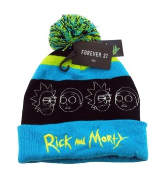 Czapka zimowa męska młodzieżowa z pomponem Rick and Morty 54-60 Haft Pompon