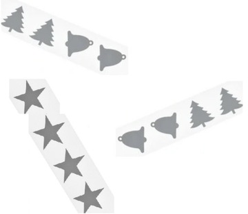 TERMO NAKLEJKA odblaskowa NAPRASOWANKA choinka -dzwonek-gwiazdka 12sztuk