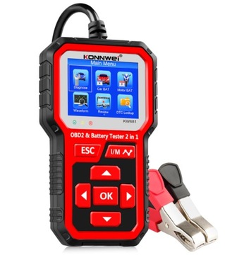 KONNWEI KW681 ТЕСТЕР АККУМУЛЯТОРА 2в1 OBDII ДИАГНОСТИКА