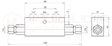ДВОЙНОЙ ОБРАТНЫЙ КЛАПАН VBPDE 1/4 20L CEXC 12L OM