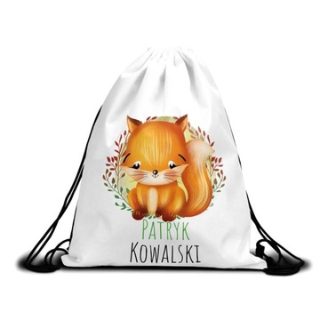 Worek Plecak Do Przedszkola Na Buty Imię LIS LISEK