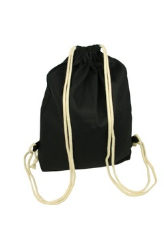 PLECAK BAWEŁ. CZARNY 38x42x8 ZE SZNURKAMI 220g