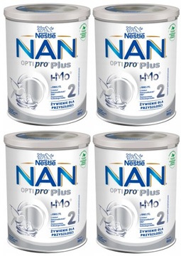 4x Mleko modyfikowane NAN 2 Optipro Plus 800g