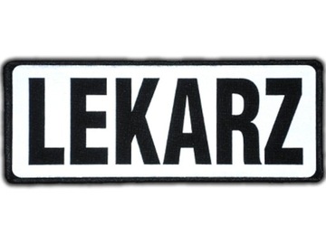 Emblemat LEKARZ odblaskowy na rzepie 13 x 5 cm