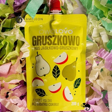 OWOLOVO PREMIUM MUS OWOCOWY OWOCE BEZ CUKRU mix smaków 18szt x200g aż 3,6KG
