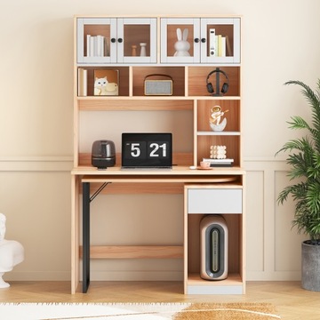 Письменный стол с полкой, рабочий стол со шкафом, письменный стол со шкафом для ПК, компьютерный стол