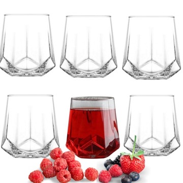 Szklanki do whisky napojów wody soku niskie SIA Valeria 400 ml 6 sztuk