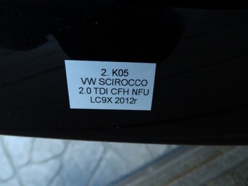 NÁRAZNÍK PŘEDNÍ + MASKA VW SCIROCCO III 1K8 2008-2014 R LC9X