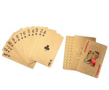 Пластиковые золотые игральные карты для покера, колода 54