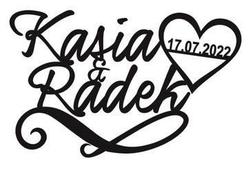 Боковой декор для торта с именами ИМЯ ДАТА