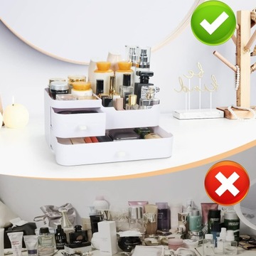 ORGANIZERY NA KOSMETYKI ORGANIZER NA TOALETKĘ NA PĘDZLE BIAŁY