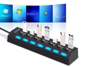 USB-концентратор, разветвитель на 7 портов