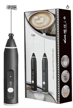 Электрический вспениватель молока, зарядка через USB, 3 скорости, венчик VO