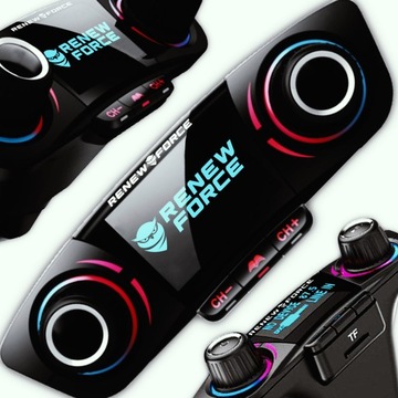 Transmiter bluetooth FM samochodowy RGB zestaw głośnomówiący WOLTOMIERZ 8w1
