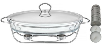 AMBITION NACZYNIE ŻAROODPORNE Z PODGRZEWACZEM HELIOS 3 L + 10 x TEALIGHTS