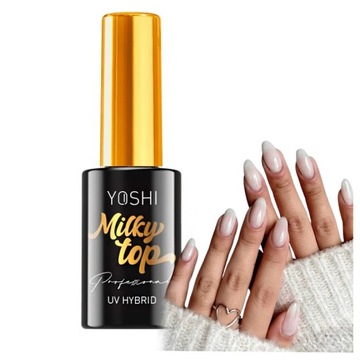 Yoshi Top Hybrydowy Mleczny Do Paznokci Milky Hybrid UV LED10ml