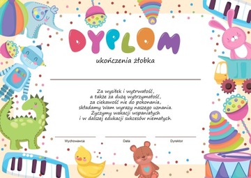 DYPLOM UKOŃCZENIA ŻŁOBKA A4 wz7