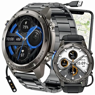 SMARTWATCH MĘSKI GPS ZEGAREK WODOODPORNY IP69K MENU PL ROZMOWY AMOLED SPORT