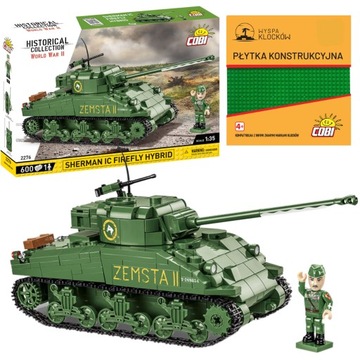 KLOCKI COBI 2276 CZOŁG SHERMAN IC FIREFLY HYBRID I PŁYTKA KONSTRUKCYJNA