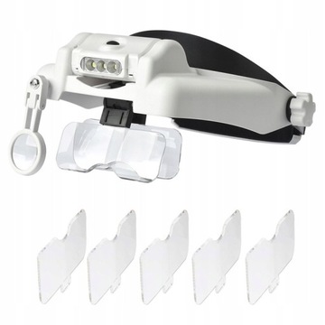 LUPA OKULARY POWIĘKSZAJĄCE lampka LED x8