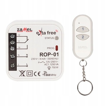 Zestaw sterowania bezprzewodowego z pilotem ROP-01 + P257/2 Zamel - RZB-05
