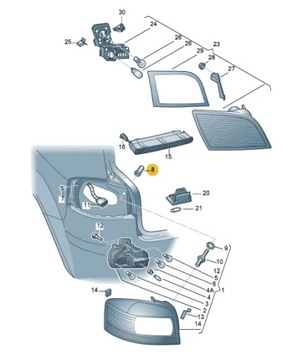 Nowa oryginalna nakrętka mocowanie lampy tylnej AUDI A3 A6 TT