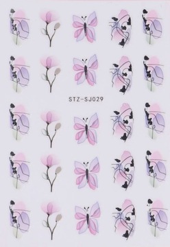 НАКЛЕЙКИ ДЛЯ НОГТЕЙ САМОКЛЕЯЩИЕСЯ украшения для ногтей бабочки розовые цветы