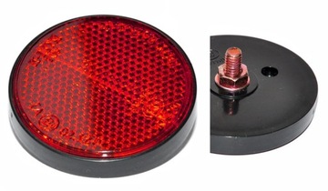 ODBLASK CZERWONY OKRĄGŁY PRZYKRĘCANY ŚR. 58 MM