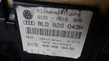 AUDI A3 8L FACELIFT PANEL KLIMATIZACE 8L0820043H