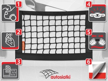 Польская сертифицированная автомобильная сетка на липучке 25x25.