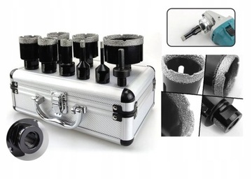 ZESTAW OTWORNIC KORONEK OTWORNICA DIAMENTOWYCH DO GRESU 6-68mm 11 szt. M14