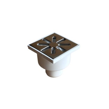 Wpust kwadratowy odpływ pionowy 10 cm biały