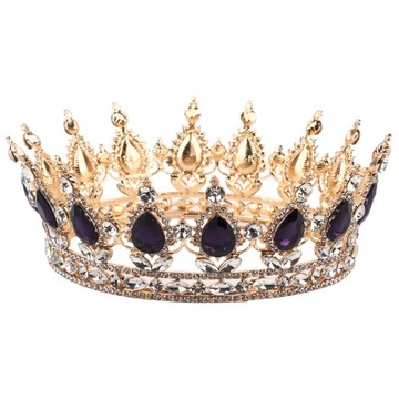 Ślubne akcesoria do włosów Dżetów Tiara Okrągła korona Ręcznie 7L