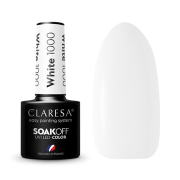 CLARESA Lakier hybrydowy do paznokci WHITE 1000