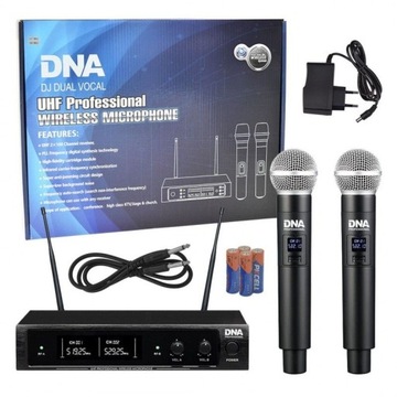 Mikrofon bezprzewodowy wokalowy podwójny zestaw DNA DJ DUAL VOCAL