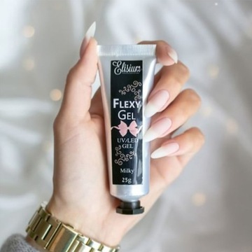 Elisium Acrylic Flexy Gel 25 г + FORMS + двойная кисть